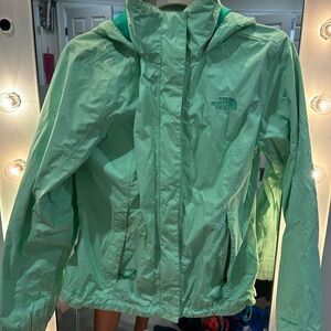 Mint Northface raincoat
